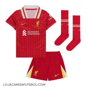 Camisa de Futebol Liverpool Luis Diaz #7 Equipamento Principal Infantil 2024-25 Manga Curta (+ Calças curtas)